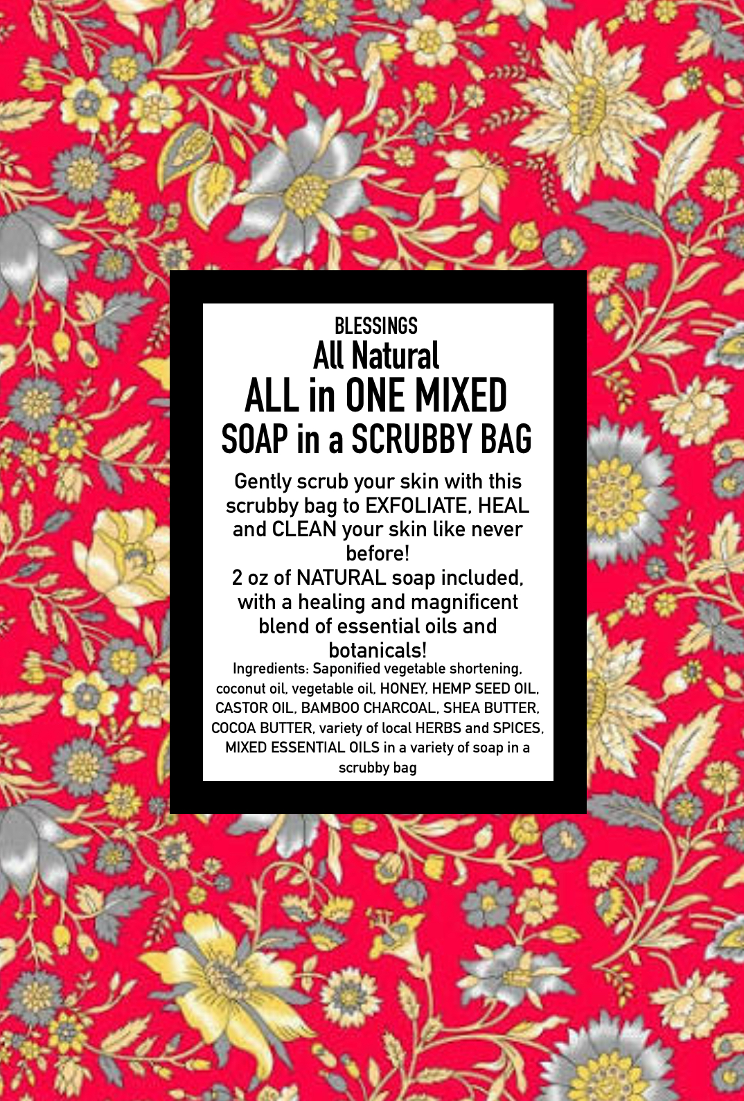 All in One Soap in a Scrubby Bag