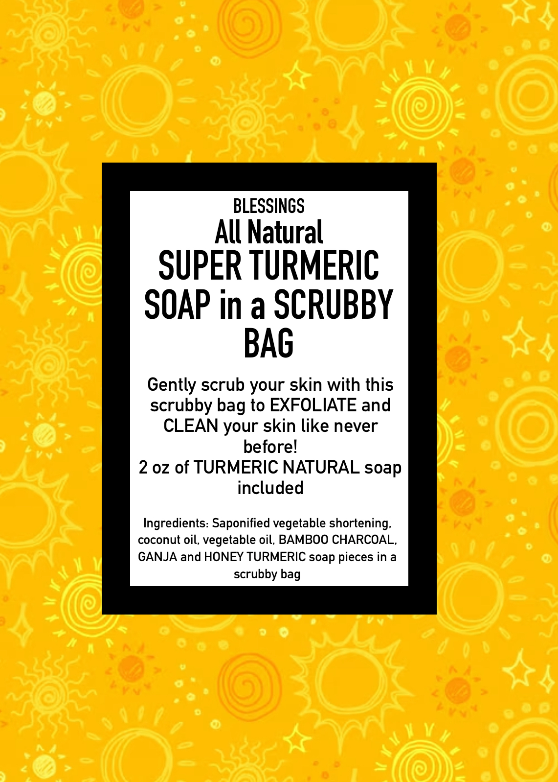 Super Turmeric Soap in a Scrubby Bag