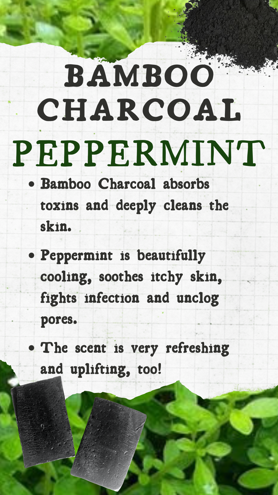 Bamboo Charcoal Peppermint Soap