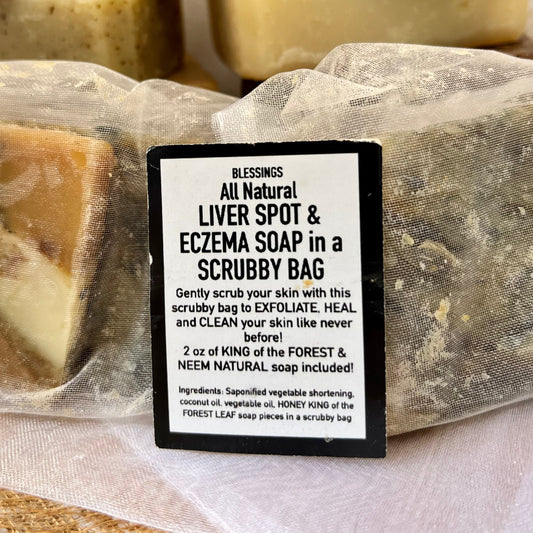 Liver Spot & Eczema Soap in a Scrubby Bag