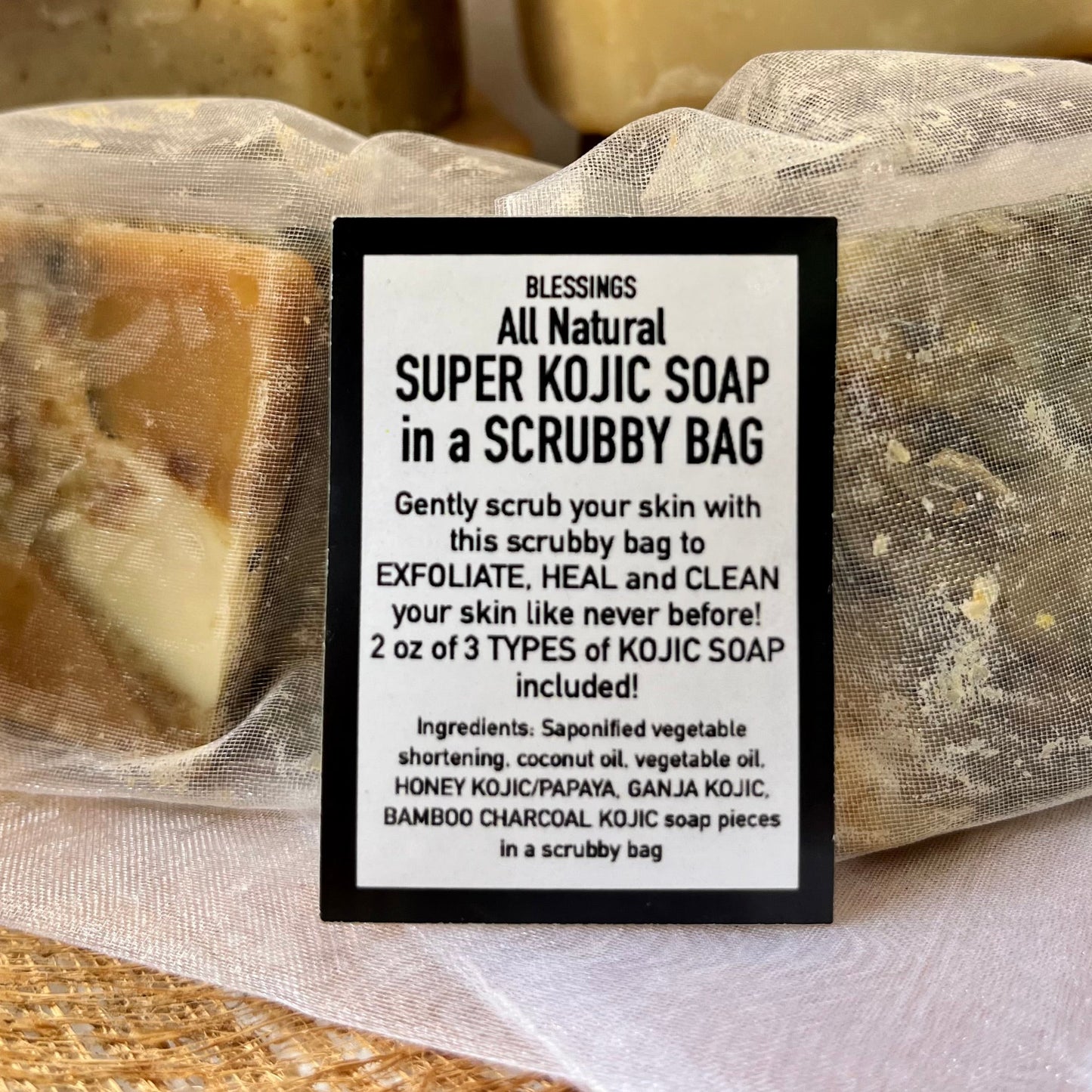 Super Kojic Soap in A Scrubby Bag